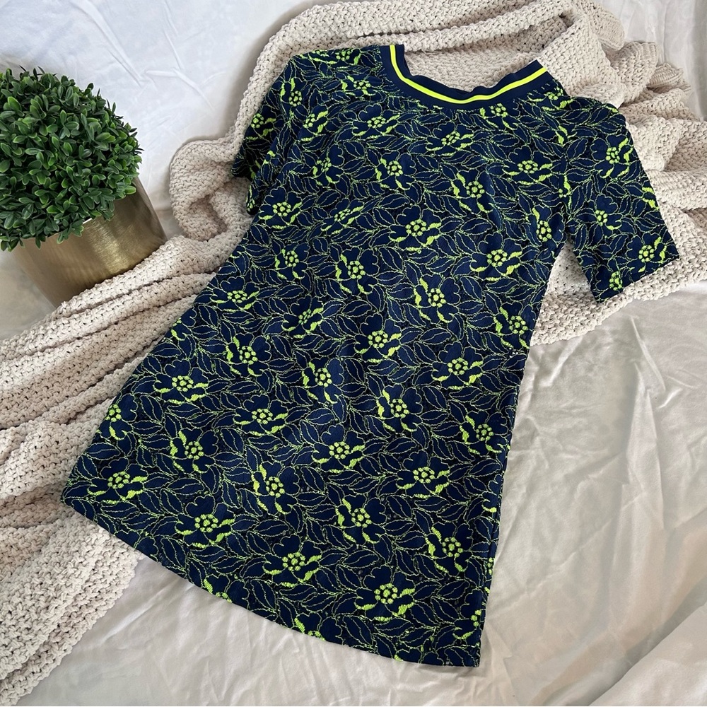 Armani Exchange Navy and Lime Tunic